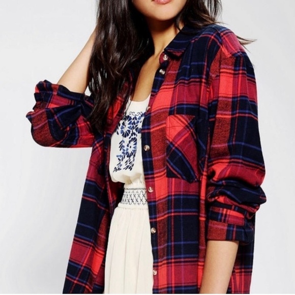 Urban Outfitters BDG Plaid Flannel Shirt Button Down Casual Shirt Top Sz S - Picture 3 of 15
